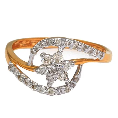 top rank Diamond Ring in India  Crafted with  100% Hallmarked HUID Gold & 0.37 Cts IGI Certified Diamond