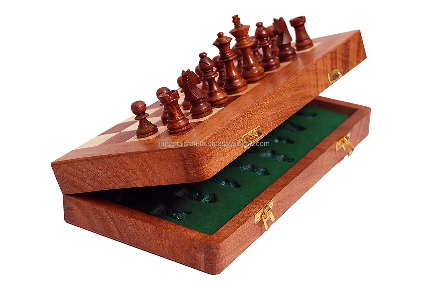 hot selling wooden chess board with  handcrafted chess pieces new design folding  and magnetic  chessboard