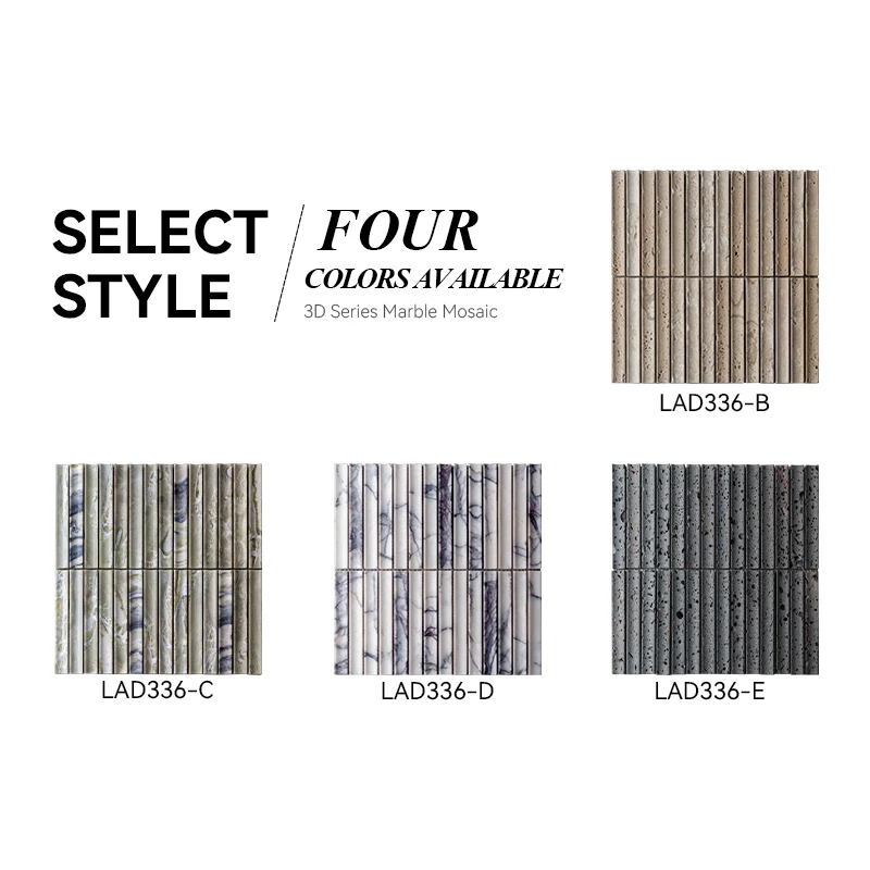 Curve fluted Marble Tiles Pencil trim door panels bianco carrarra customized fluted travertine stone mosaic wall tiles shower