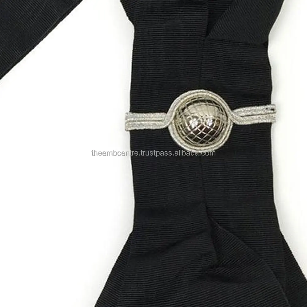 Provincial Officers Knights Templar English Regulation Sash Black Moire Order of Eastern Star Oes Complete Sash Masonic Regalia