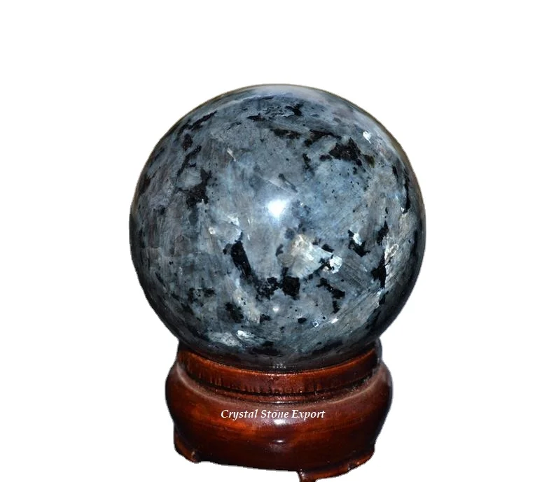 Natural Polished Larvakite Full Flashy Crystal Spheres Agate Sphere For Healing and Decoration