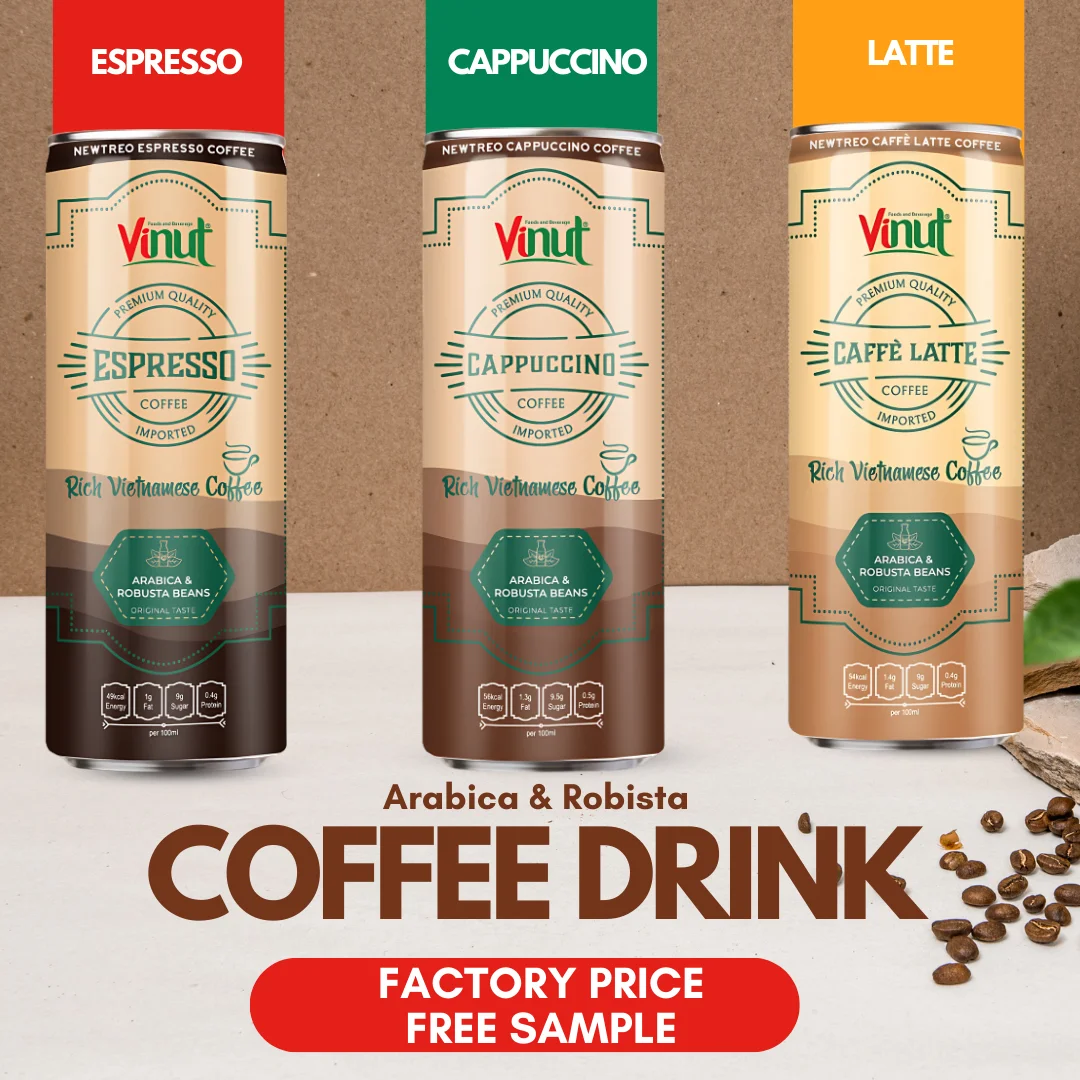 VINUT Cold Brew Coffee 270ml - Arabica & Robusta, Non-GMO, Dairy Free, Gluten Free, Private Label, Free Sample, Factory Direct,