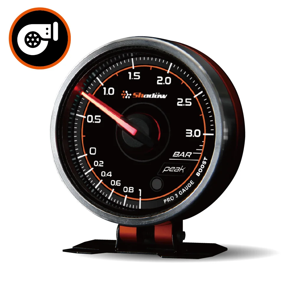 Racing Car Turbo Gauge 2 inch 52mm and Smoked Black face Boost Electric Meter 3 Bar