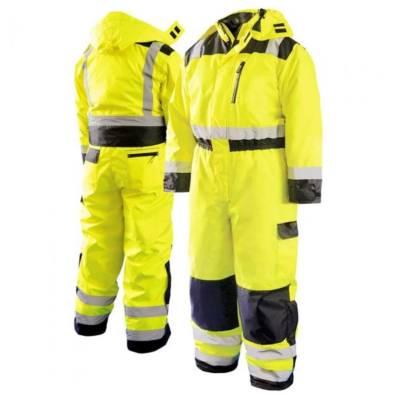 Hi Vis класс 3 полностью ориентированной нитью покрытая Полиуретаном герметичные швы утепленный комбинезон безопасности чтобы вы были заметны зимняя Рабочая одежда