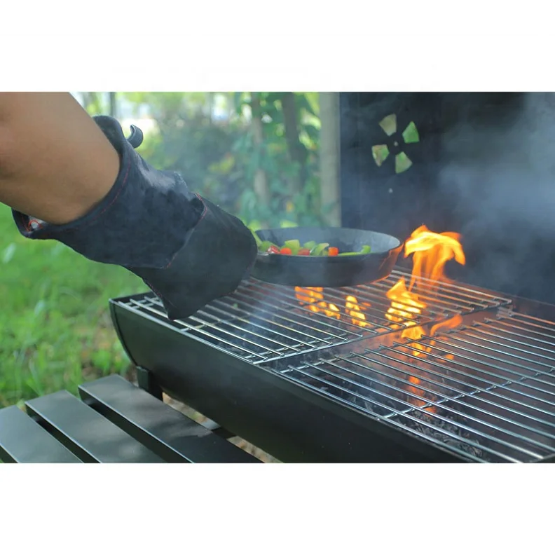 Cowhide Split Hand Protection Puncture Proof Forge Heat Resistant Safety Animal Handling Working Leather Gloves