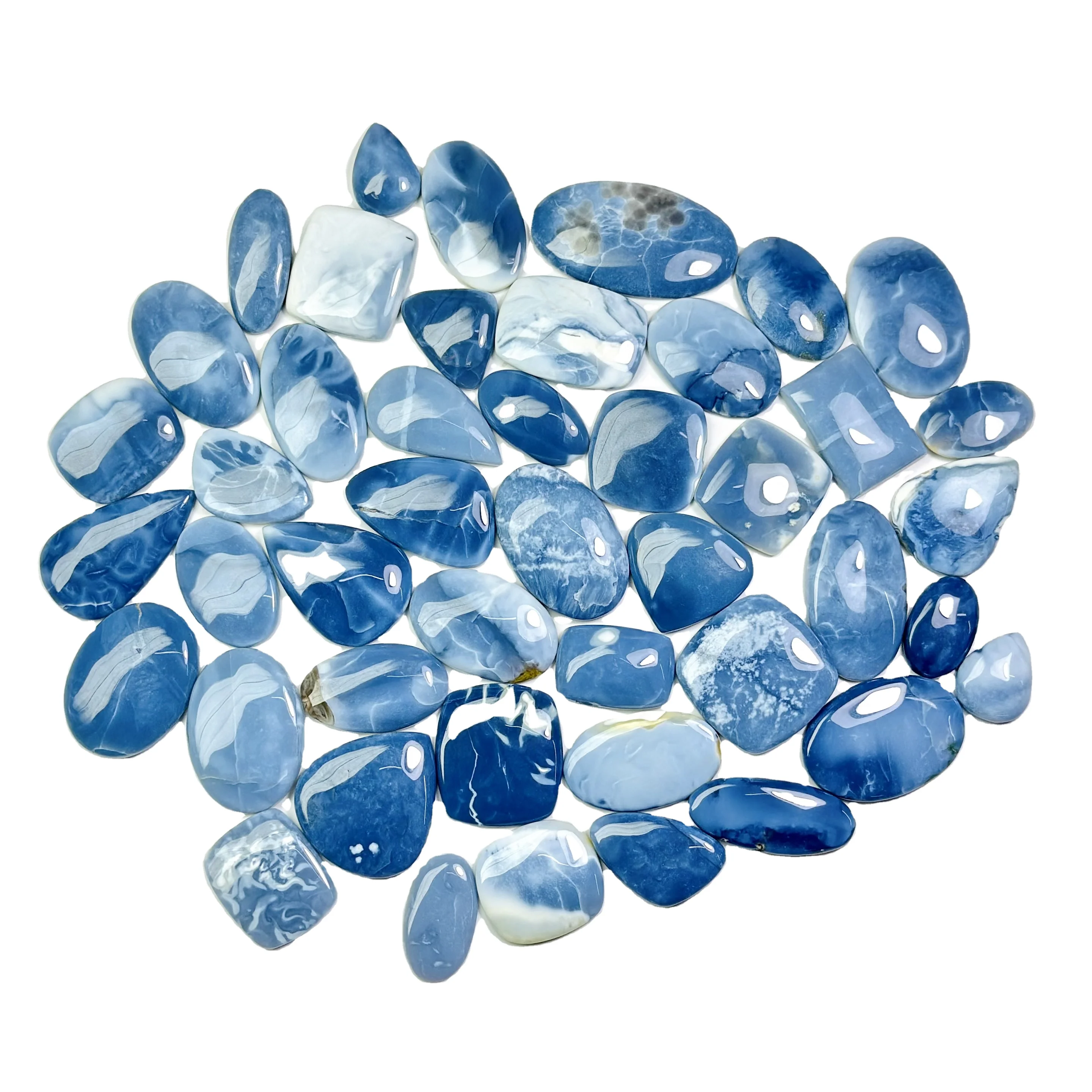 Natural Blue Opal Eye Cabochon, Blue Opal Eye Gemstone Blue Opal Stone Handmade Loose Gemstone for Jewelry Making Supply