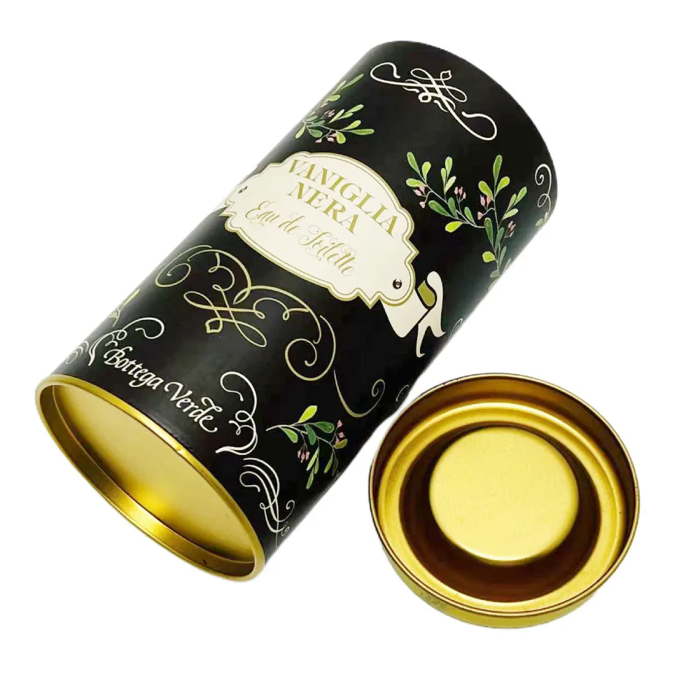 2024 New Design Custom Logo Metal Round Tea Tins Food Grade Wholesale Tea Canister Packaging Tin Cans For Tea