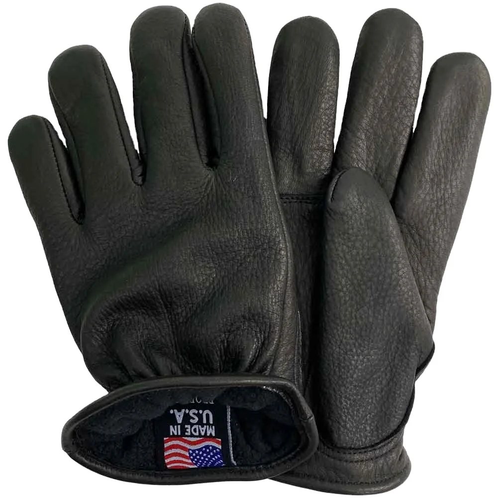 Hot Selling Leather Palm Gloves Fleece Lined Short Wrist Gloves/Mens Deerskin Short Wrist Ventilated