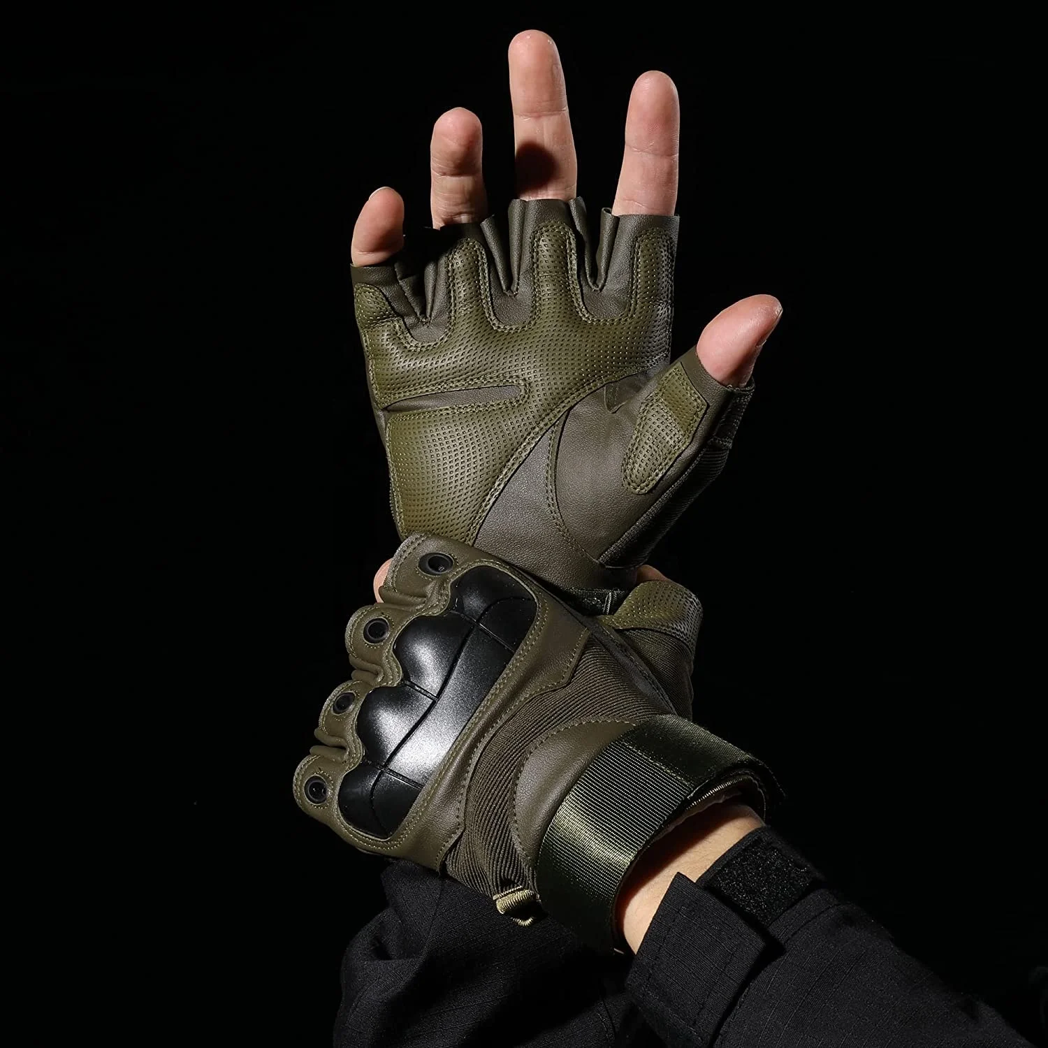 Flexible Breathable Half Finger Hard Knuckle Customized Touch Screen Motorcycle Motorbike Sports Racing Gloves For Men