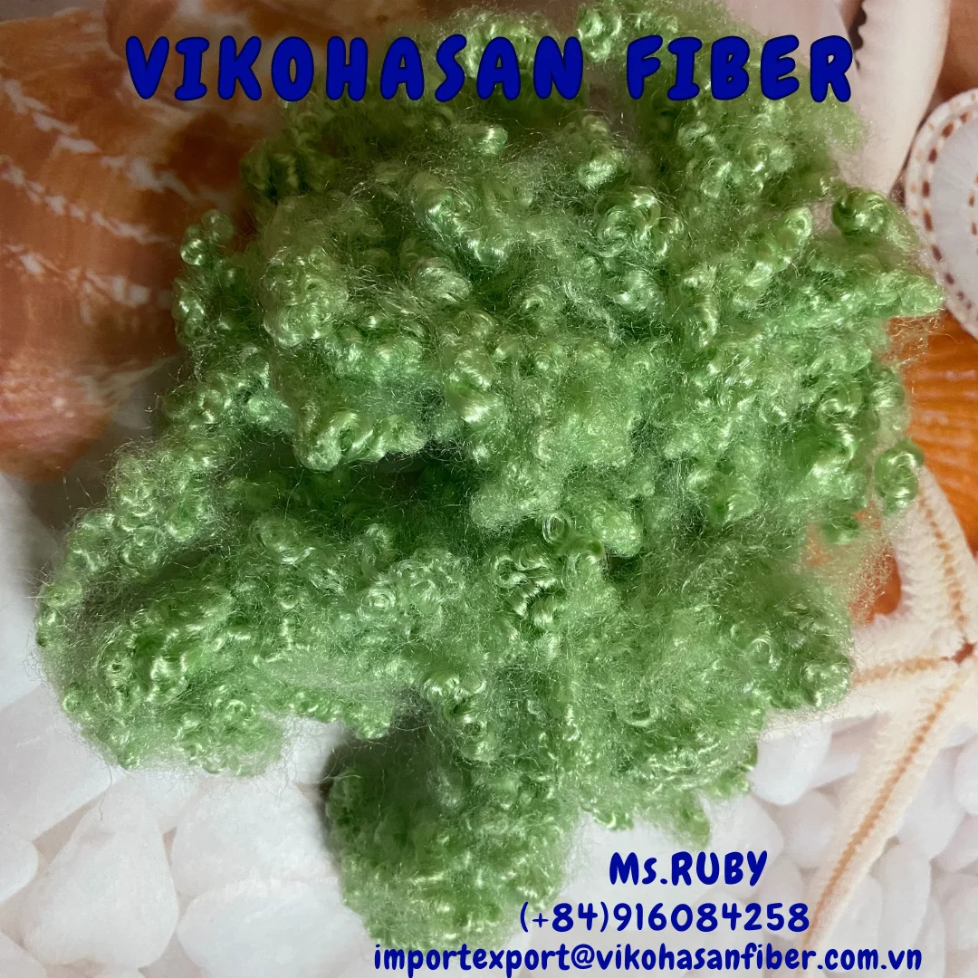 Vikohasan Manufacturer Recycled Green a Grade PSF HCS Hollow Conjugated Siliconized Polyester Low Price for Cushion Quilt Making