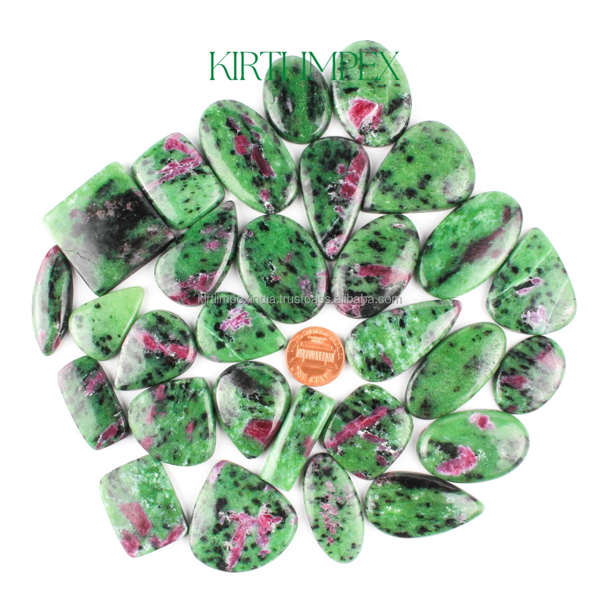 Ruby In Zoisite Cabochons Flatbacks For Healing & DIY Jewelry Making Green Cabochons Affordable Wholesale Block Deal Crystals