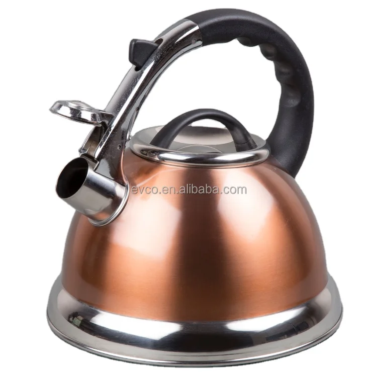 Camille 3.0 Qt. Stainless Steel Stove Top Whistling Tea Kettle Water Kettle Camp Kettle in Copper Color