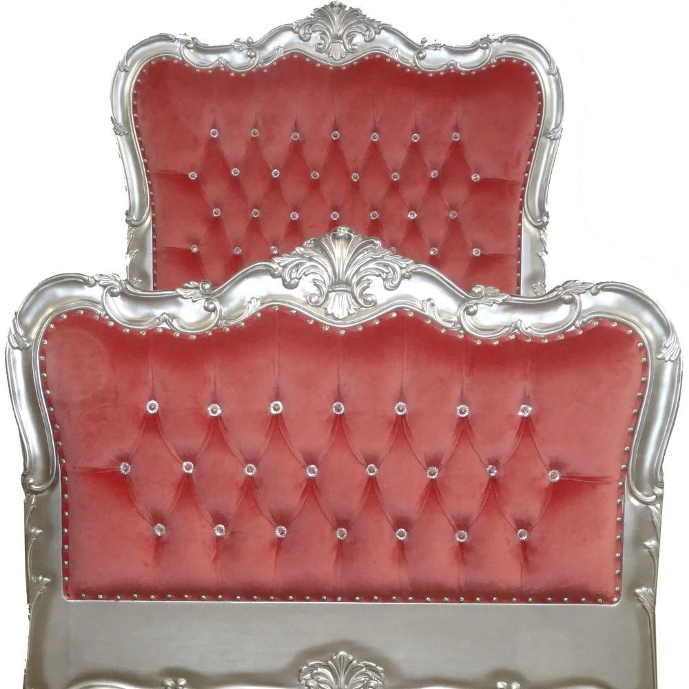 French Style Children Sliding Bed Frame Upholstered Wooden Kids Bed With Drawer and Storage Pink Girl Bed with Trundle for Hotel