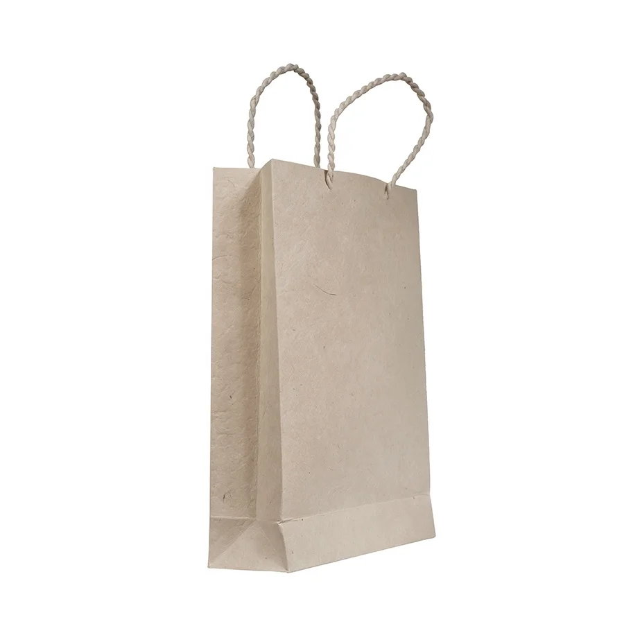 Handmade Eco-Friendly Lokta Paper Bag Custom Size Screen Print Shopping Shoes Clothing Garments Personalized Logo Promotional