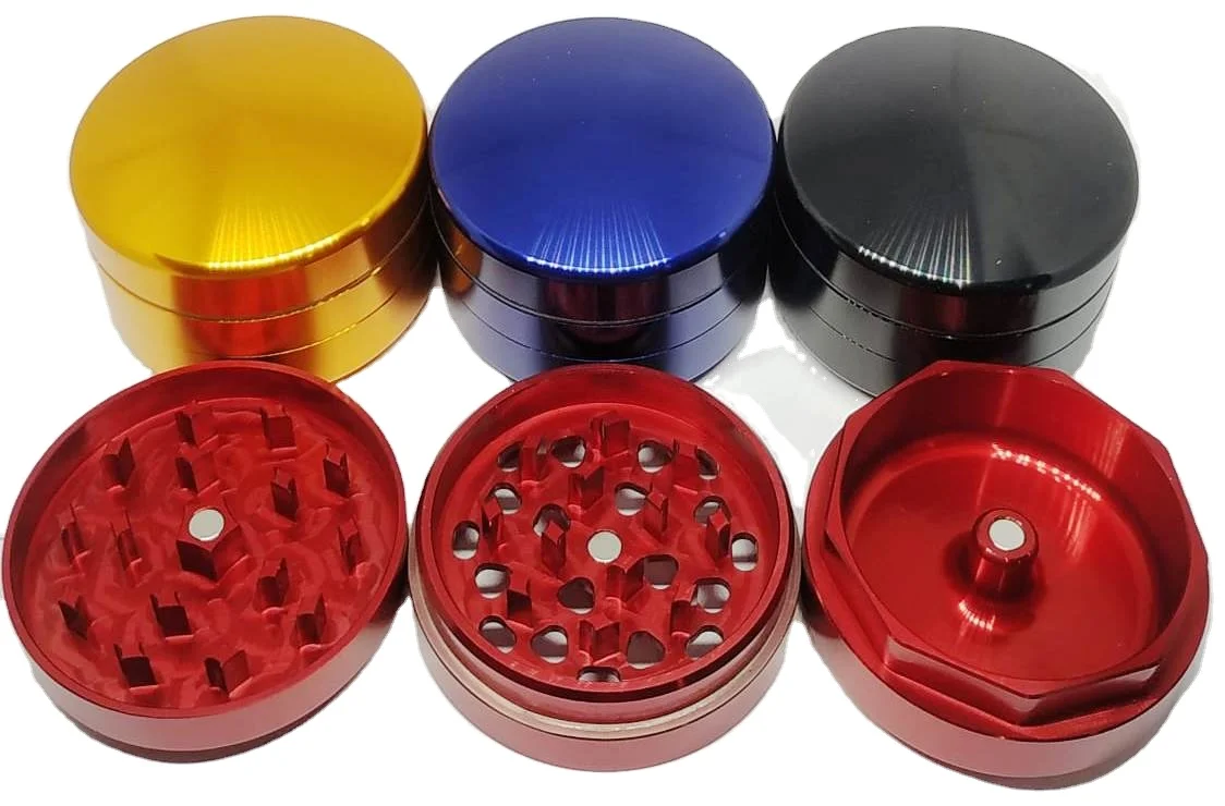 Магнитная шлифовальная машина CNC, алюминиевая цветная анодированная травяная дробилка 56 мм, 3 части