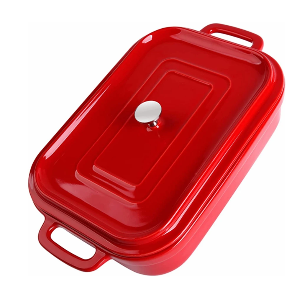 Оптовая продажа неприлипающий кухонный сервировочная печь глубокая Керамическая форма для выпечки формы с крышкой