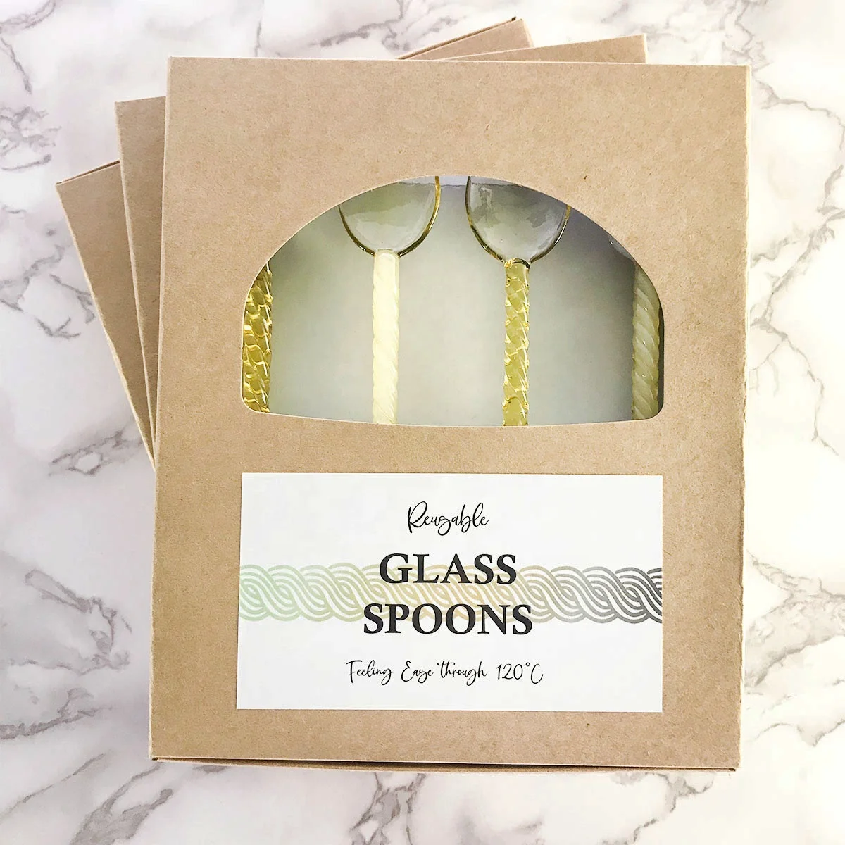 Colored  Stirring Teaspoons Glass Spoon