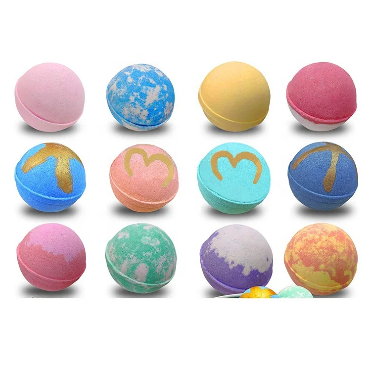 OEM Essential Oil Bath Bomb Gift Set Customized Scents Colorful Kids Bath Bomb Salt Bath Balls
