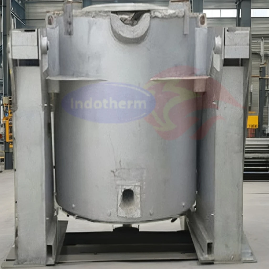 High Quality 500 Kgs Aluminum Melting Crucible Furnace Automatic Burner System Tilting Converter Furnace Featuring Bearing