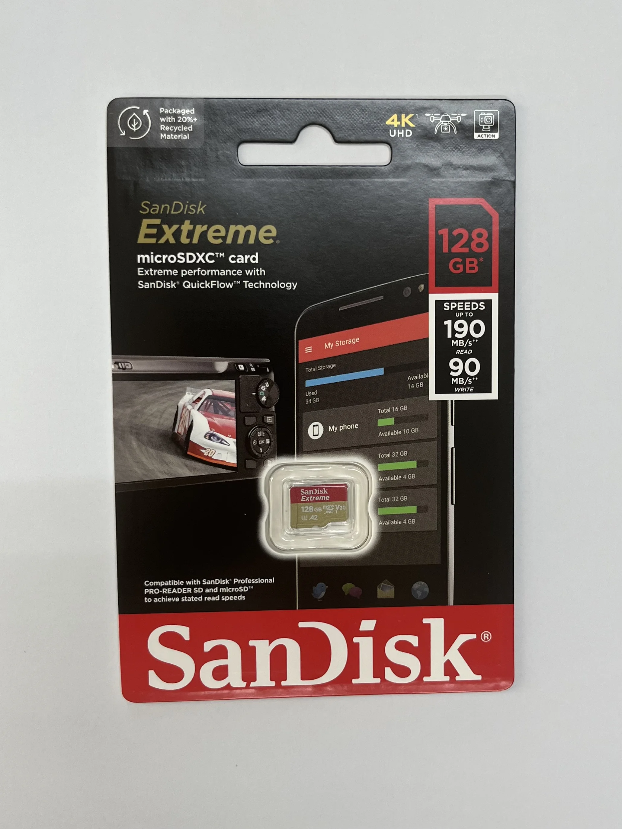 100% original Sandisk SDSQXAA-128G Micro Secure Digital Card For SDXC V30 128GB R190W90