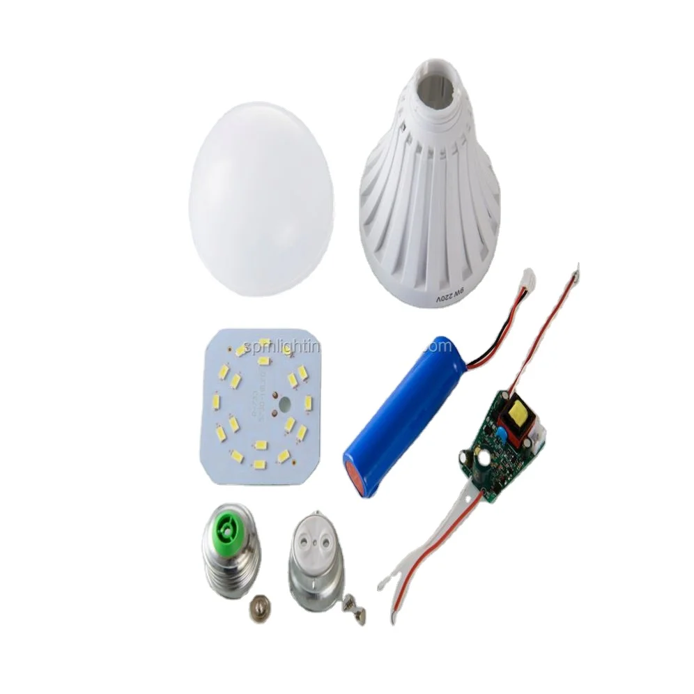 donn guan 220v 12W raw material factory emergency skd led bulb parts
