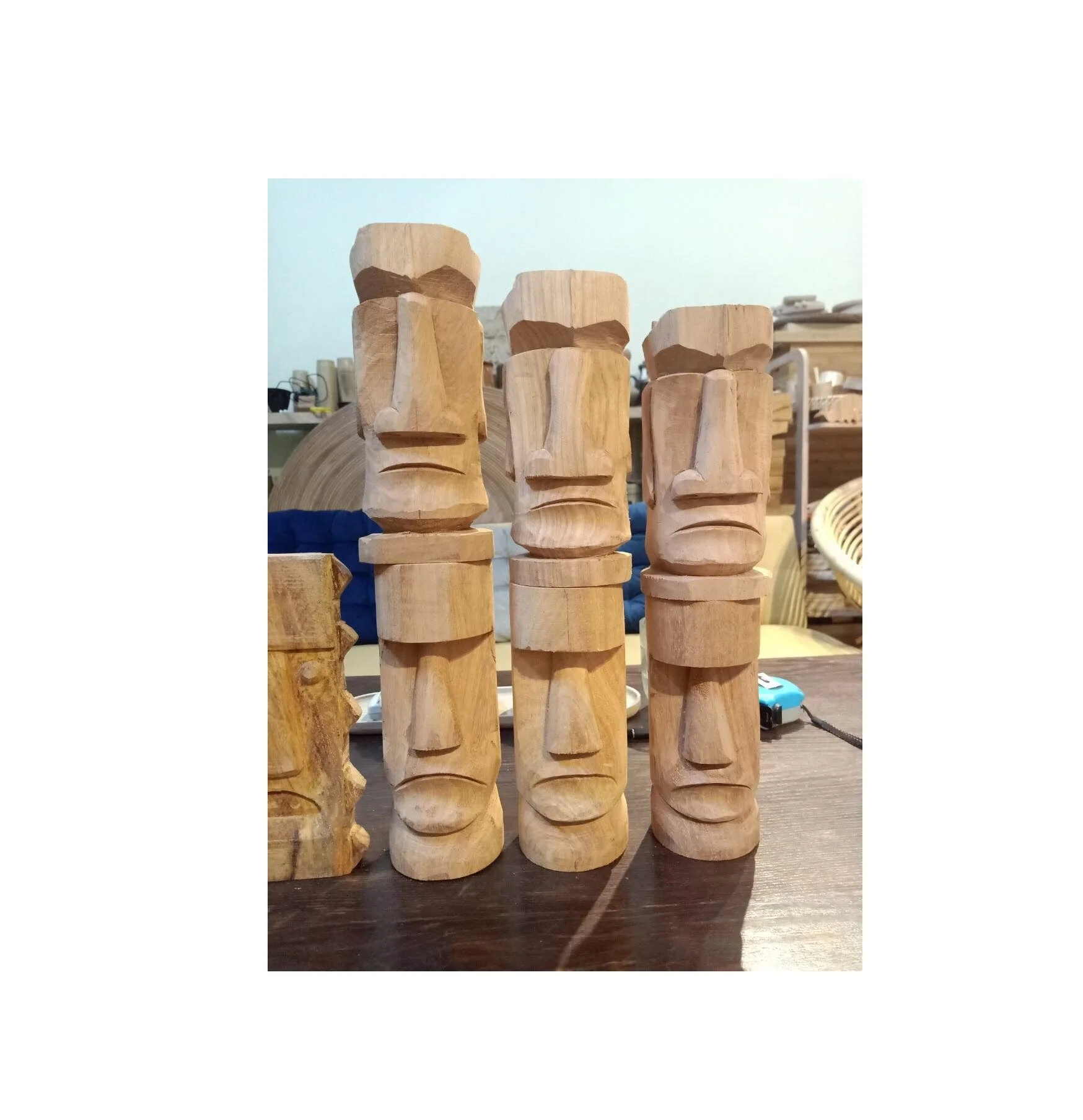 Оптовая продажа фабричные уникальные деревянные тотемные статуи Tiki ручной работы настенные знаки подарок на Новый год Рождественское украшение для дома