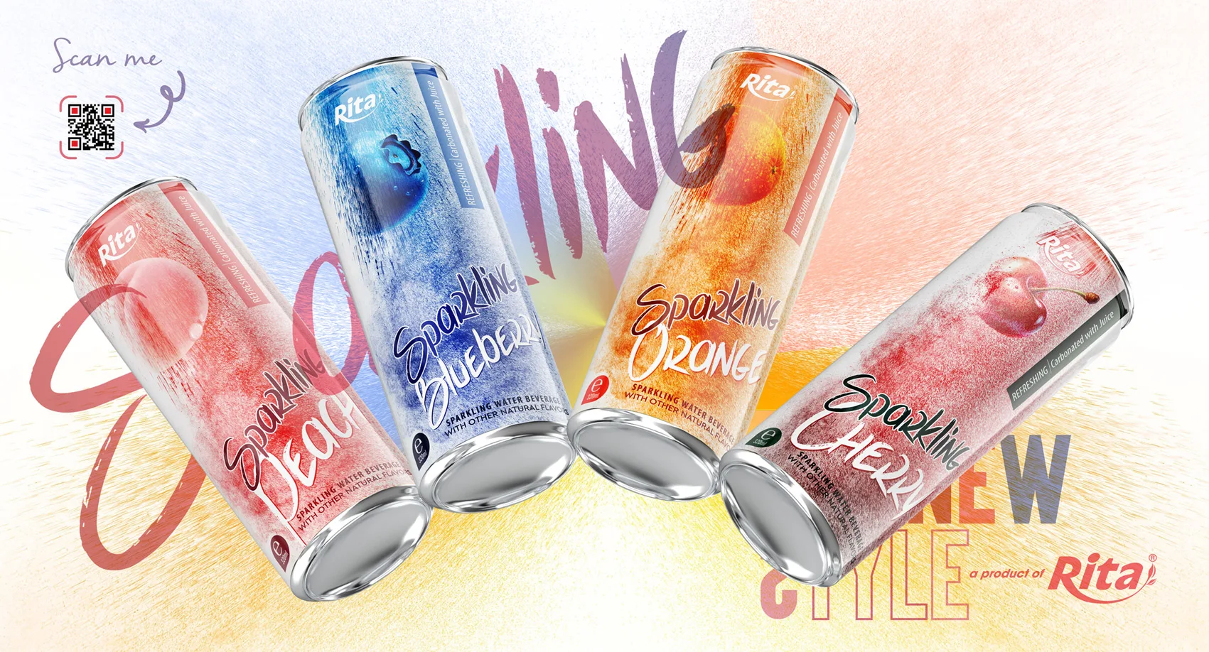 320ml Sleek Can Sparkling Peach Water Hight Quality Wholesale Carbonated Beverage Private Label Soft Drink OEM ODM
