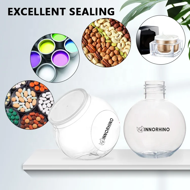 Прозрачная пластиковая пустая банка для лосьона тела с широким ртом под заказ контейнеры косметическая крема лица 250 мл алюминиевыми винтовыми крышками