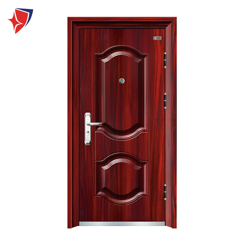 Customized Cheaper Price Residential Use Metal Exterior Security Door Steel Front Anti-theft Door with Strengthened Hardware