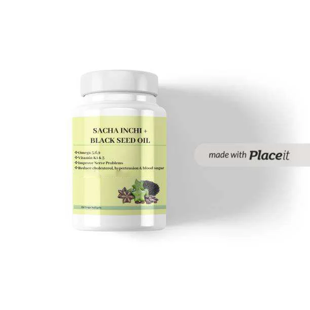 Sacha Inchi ,  Black Seed Oil Vegetable Softgel Omega 3 6 9 Supplement