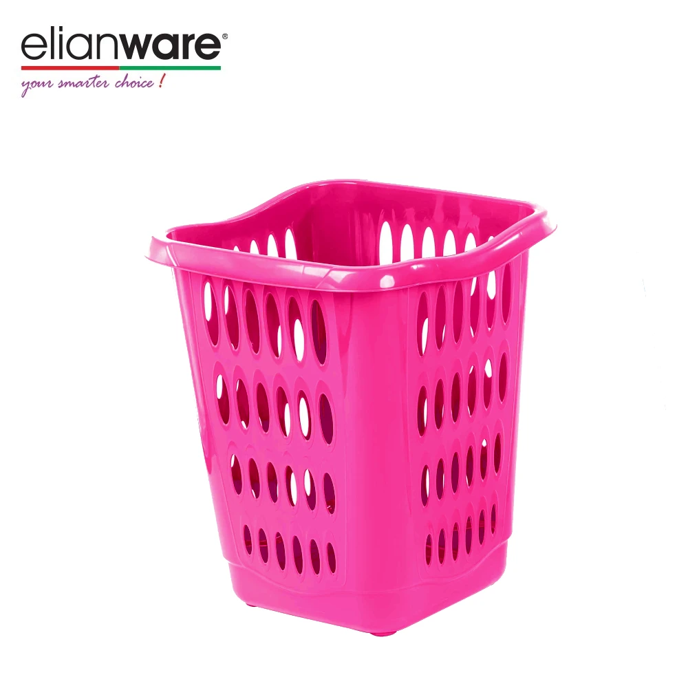 Elianware High Quality Large Loading Amount Plastic Square Size Shopping Storage Basket with Handle