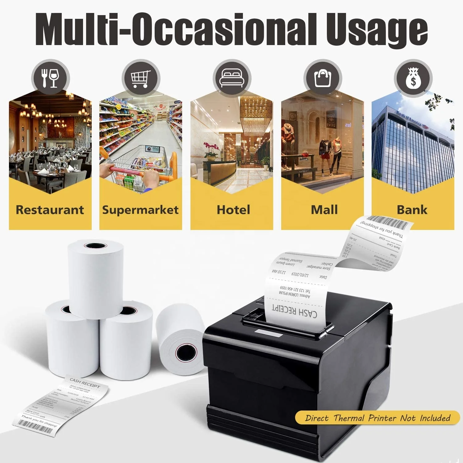 Factory Wholesale 57 x 38mm 57 x 40mm 80x 80mm Debit Credit Card Machine Cash Register ATM Receipt Eftpos Thermal Paper Roll