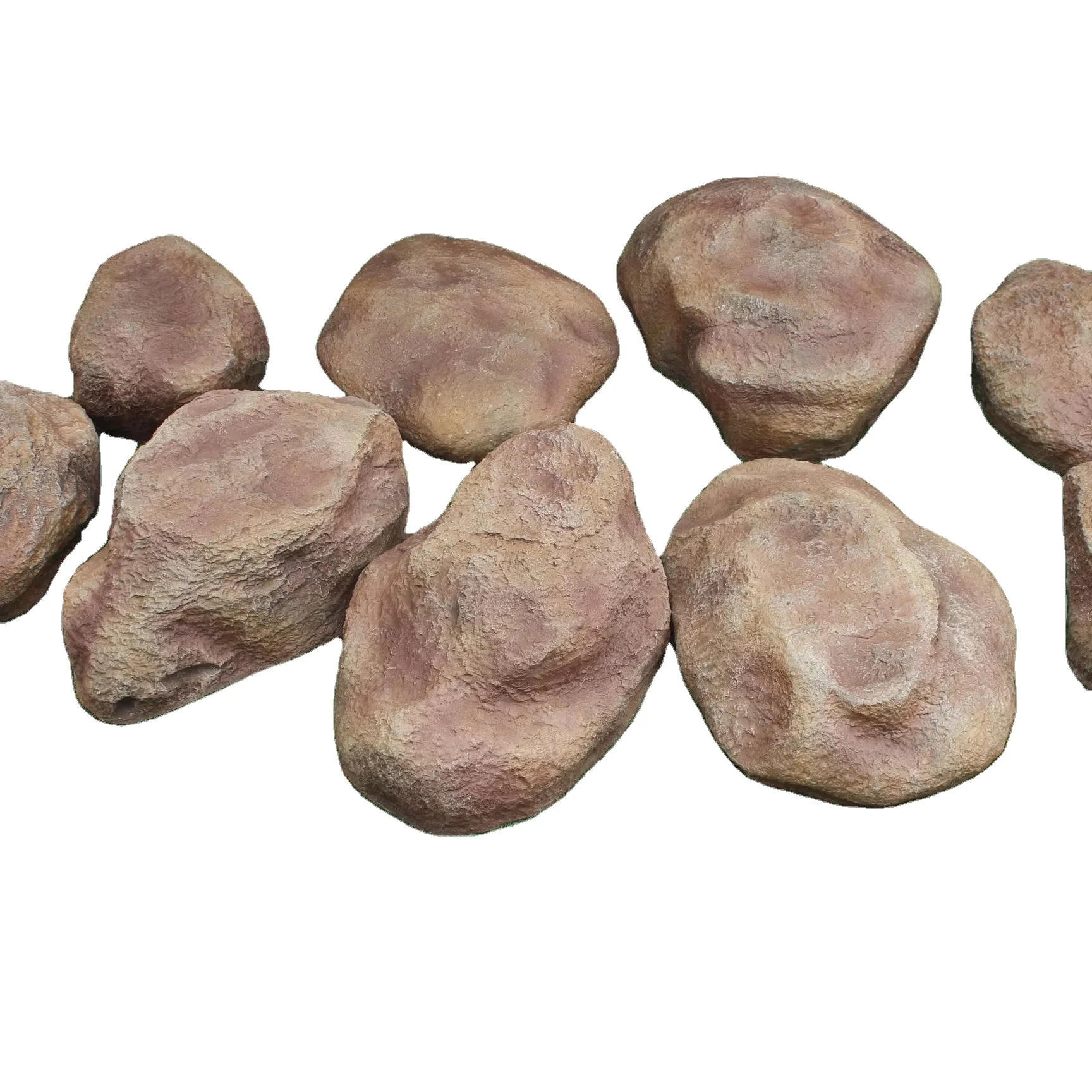 High Quality Clay Color Artificial Stone FRP Long Tail Back Hollow Garden Decor Polished Stone for Landscape Design