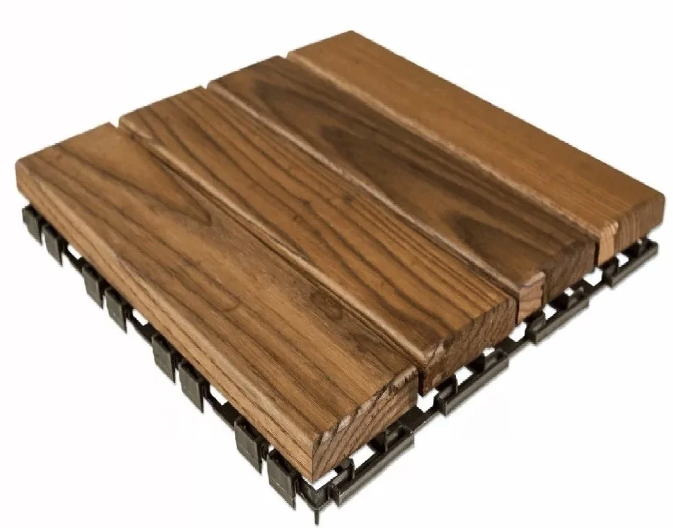 Высококачественная деревянная палубная плитка с 4 плоскими деревянными плитками дешевое сырье