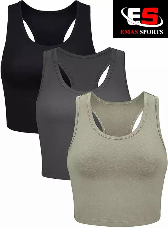 Изготовленный на заказ хлопок/спандекс уличная без рукавов Croptop облегающий костюм топ женская блуза из джерсовой ткани Детский комбинезон с глубоким вырезом и спортивный