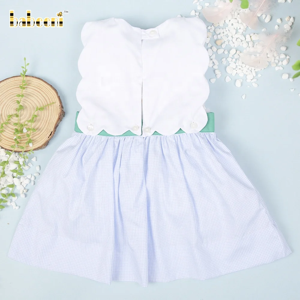 Lucky leaf embroidery girl dress ODM OEM wholesale smocked girl dress high quality - BB2690