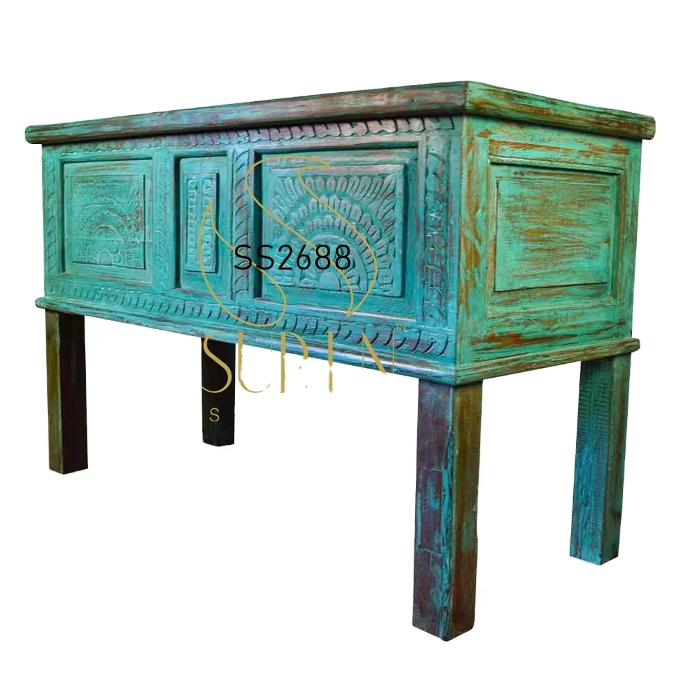 Green Distress Antique Reproduction Console Table