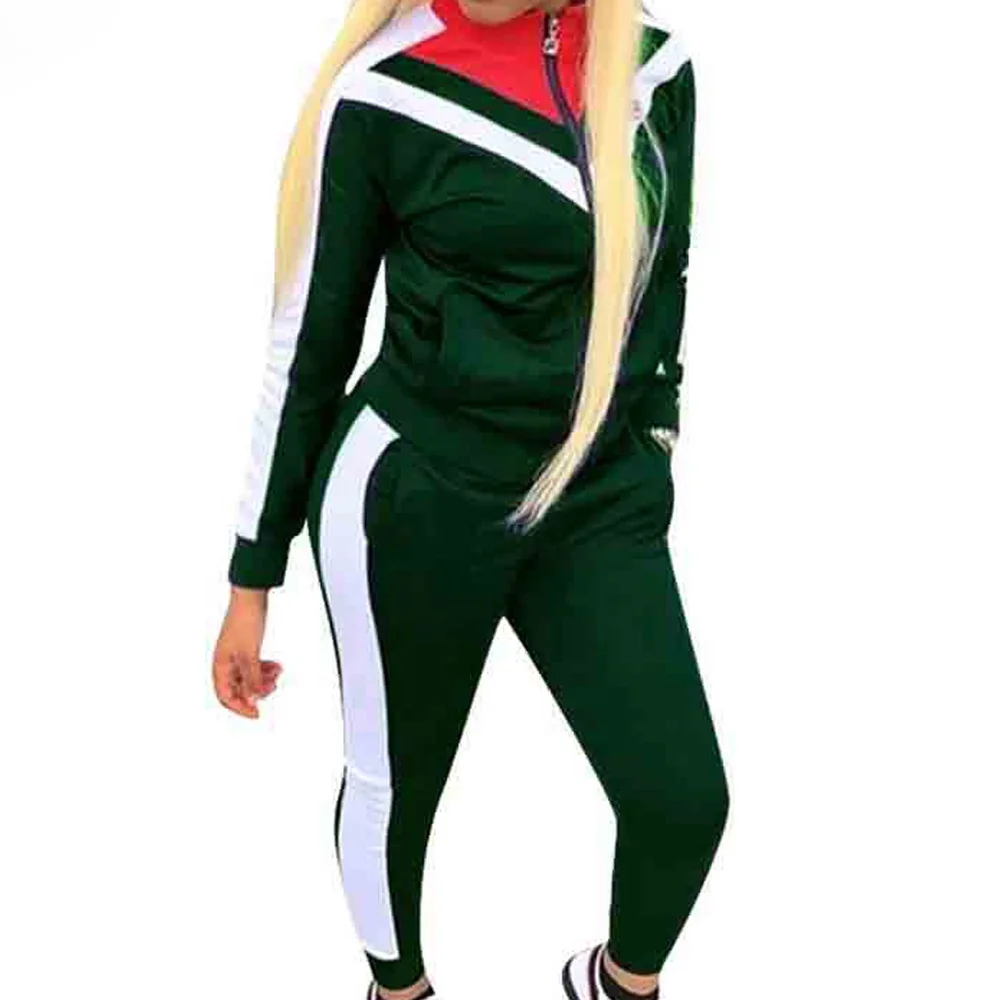 Wholesale Best Selling Custom Design Polyester Made Panel Working Zipper Jackets Stand Collar Women Fashion Designer Track Suits