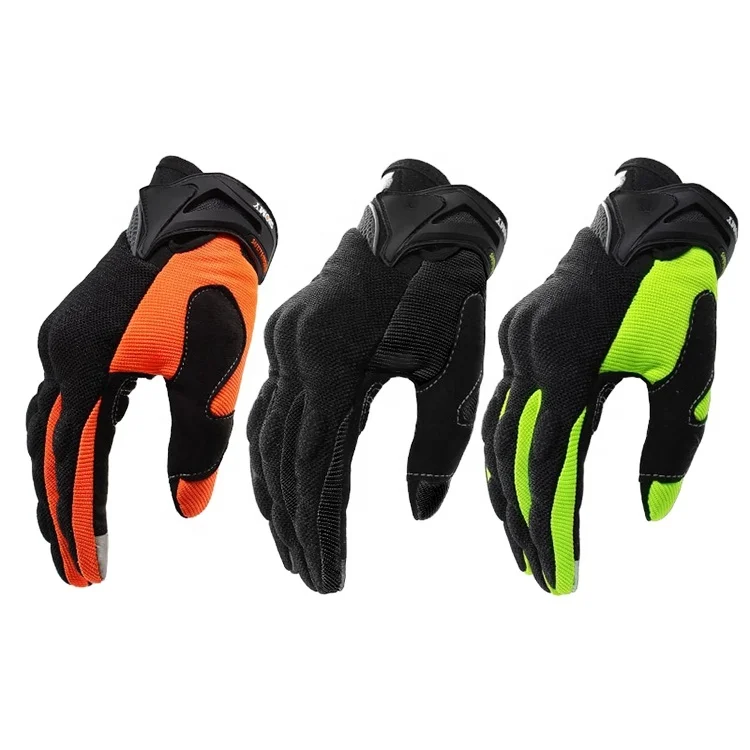 Custom Logo Leather Sports Glove for Motor Bike Lightweight Breathable Windproof and Touch Screen Functional New Design