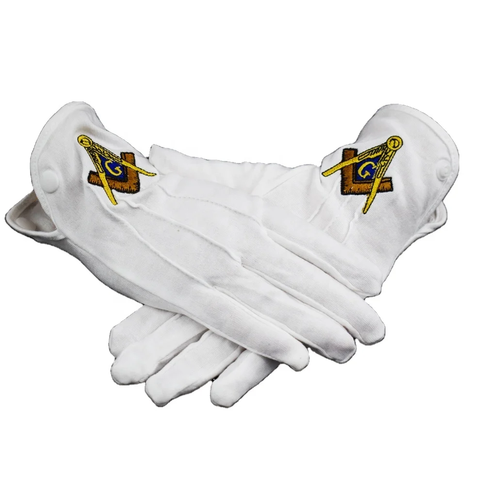 top quality masonic white cotton gloves customize comfortable new style gloves in cheap rate