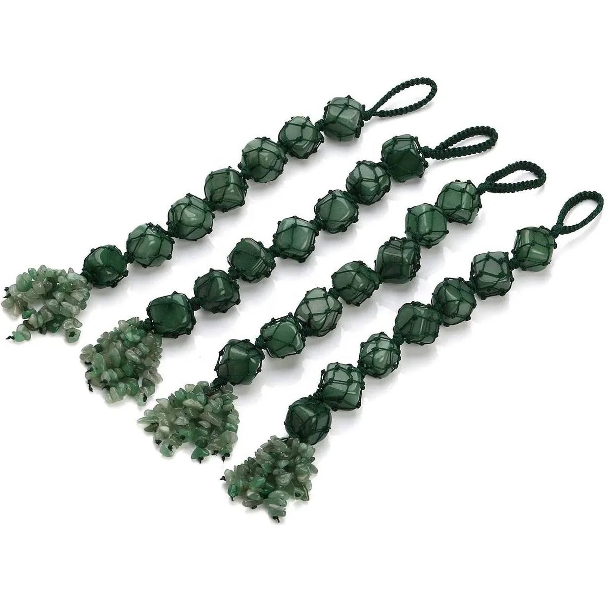 Tumbled Wall Hanger Natural Dark Green Nephrite Jade stone Wall hanger car crystal healing gemstone crystal chakra Hanger