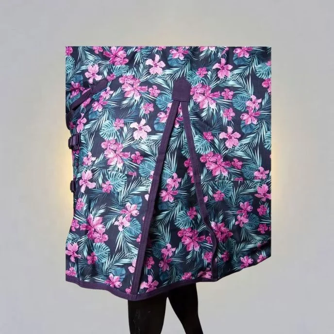 Tropical Texture Breathable Water Resistant 1200D Ripstop Nylon Winter Horse Rug Horse Clothing Combo with Removable leg straps