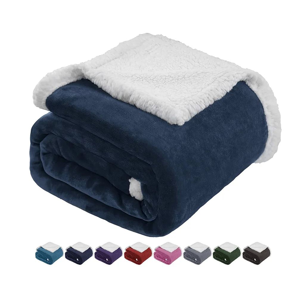 Wholesale Coral Polar Fleece Blanket For Winter Factory Design Sherpa Throw Flannel Blankets For Home Decor