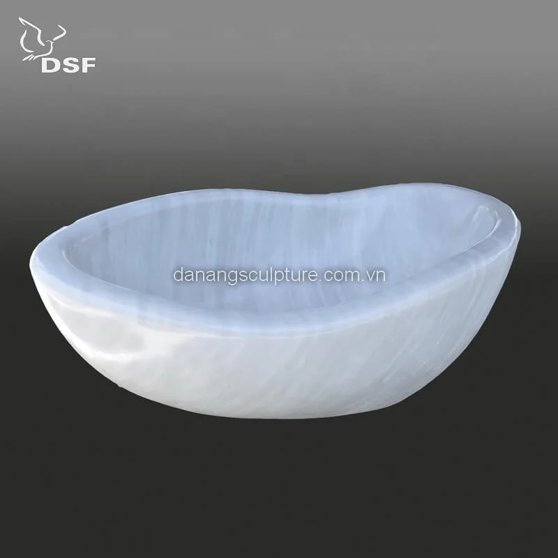 Изготовленный на заказ изогнутый Овальный натуральный камень Ванна мраморный ванна твердый отдельно стоящий для ванны