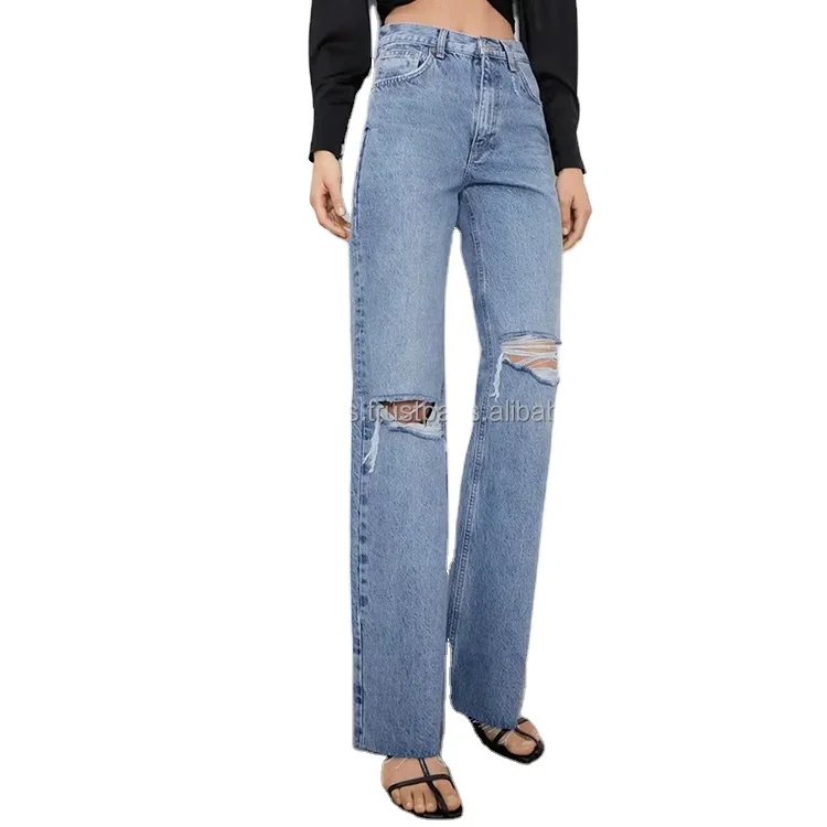 
OEM Service Latest Style Factory Rate Hot Sale Comfortable women denim pant 