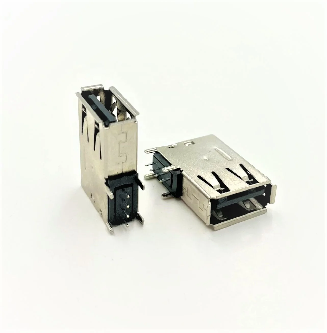 Customized USB A Type Female 2.0  90 degree Vertical DIP right angle with Curling