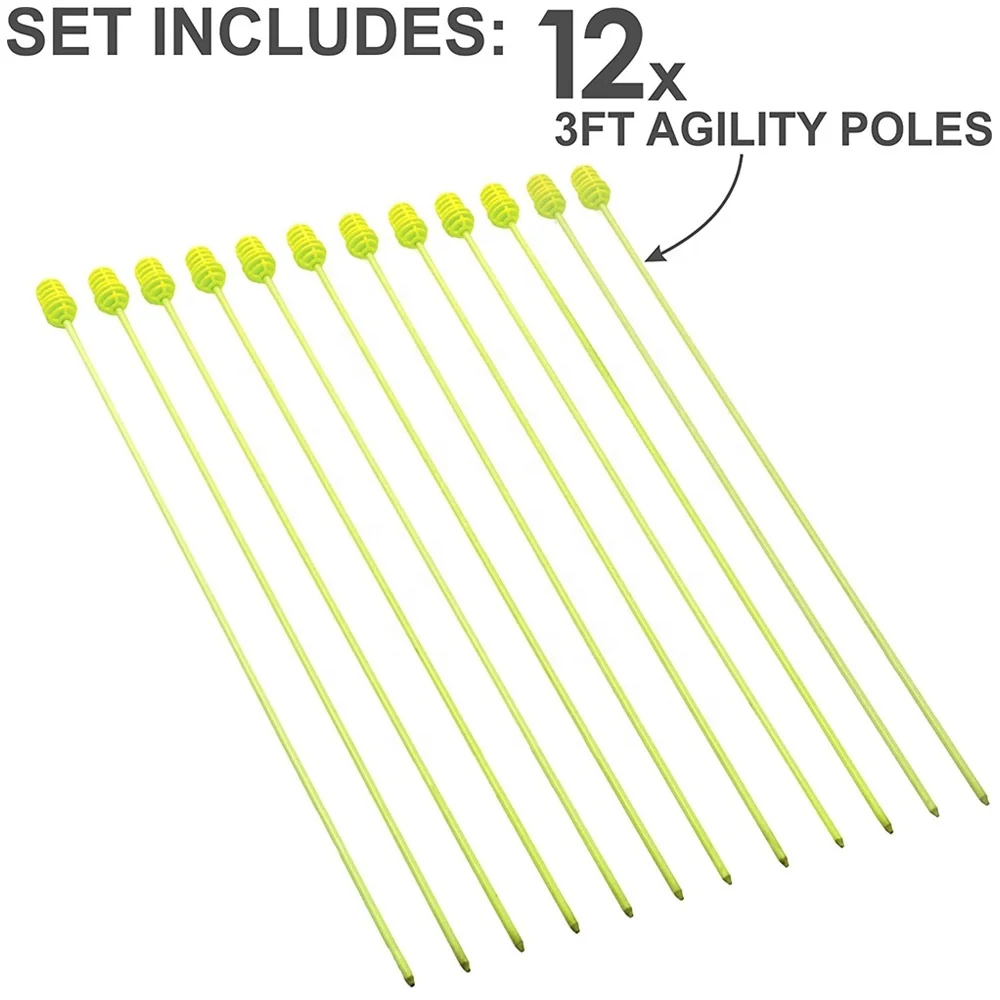 High Quality Soccer Sports Training Poles Solid Slalom Agility Pole Set for Soccer , Lacrosse, Football, Dog Training
