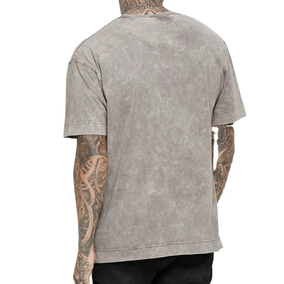 Hot Selling Item 2024 T Shirt Men Acid Wash T-shirt Band Bulk Vintage 250 Gsm Cotton for Mens Wholesale Rate Casual Knitted