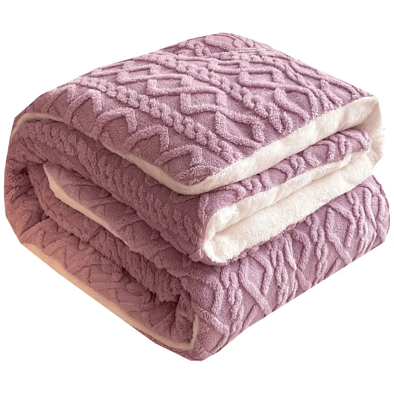 Custom wholesale warm and comfortable chunky thickened high quality winter Velvet Sherpa Quilt Weight blanket