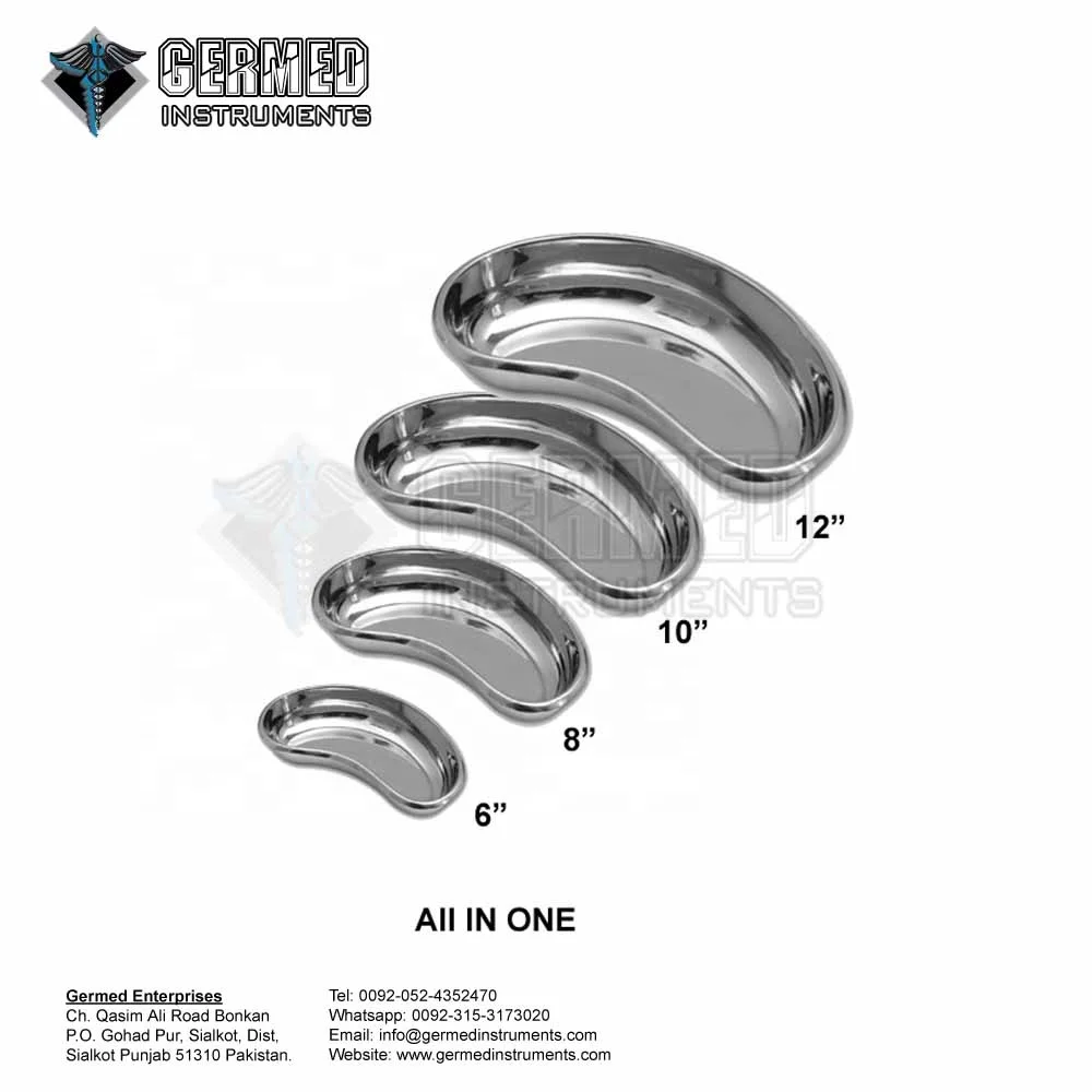 Stainless Steel Kidney Dish Set of 4 PCS For Hospitals Hollow Ware instruments By GERMED ENTERPRISES